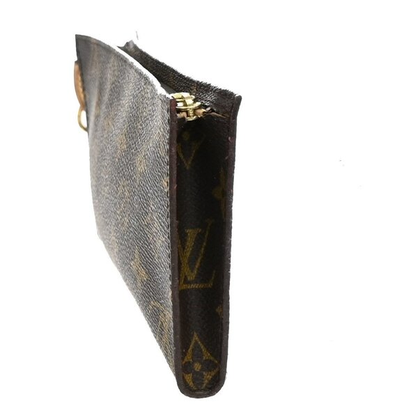 LOUIS VUITTON Logo BUCKET GM Pouch Bag Monogram Leather Brown France - Picture 4 of 13